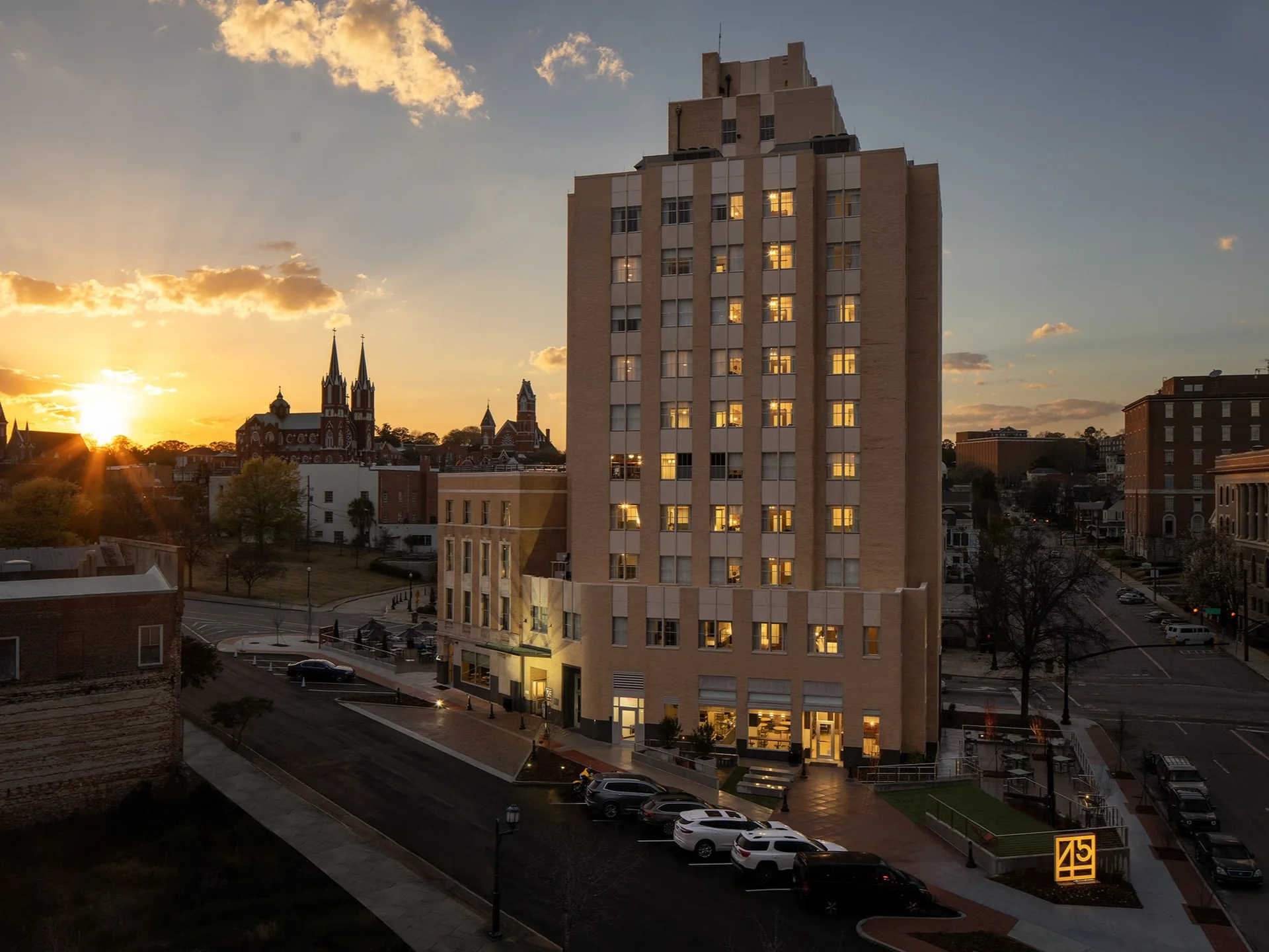 Hotel Forty Five, an adaptive reuse of the historic Banker's Insurance Company Building in Downtown Macon, Georgia