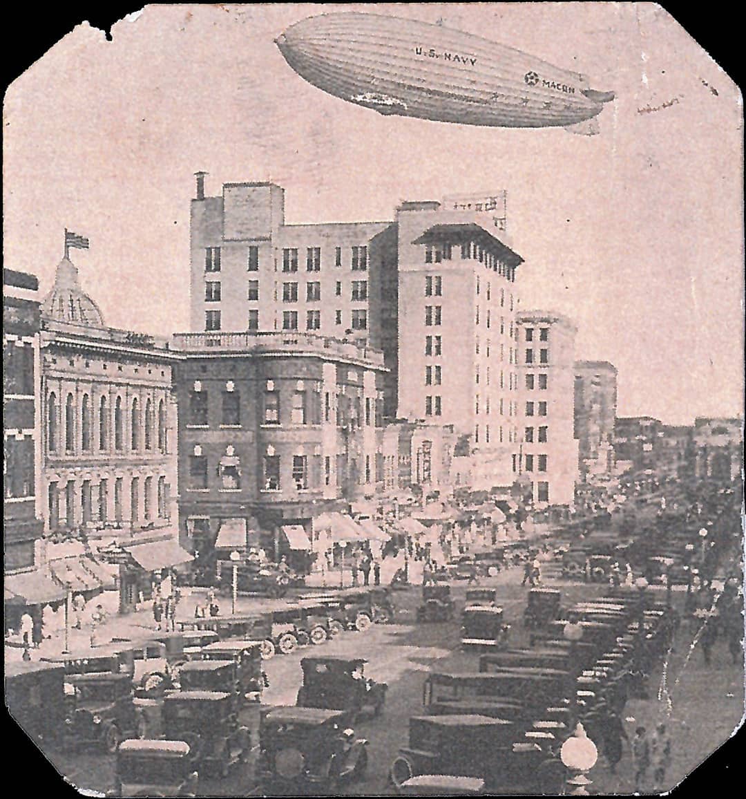 Downtown Macon street scene in 1934