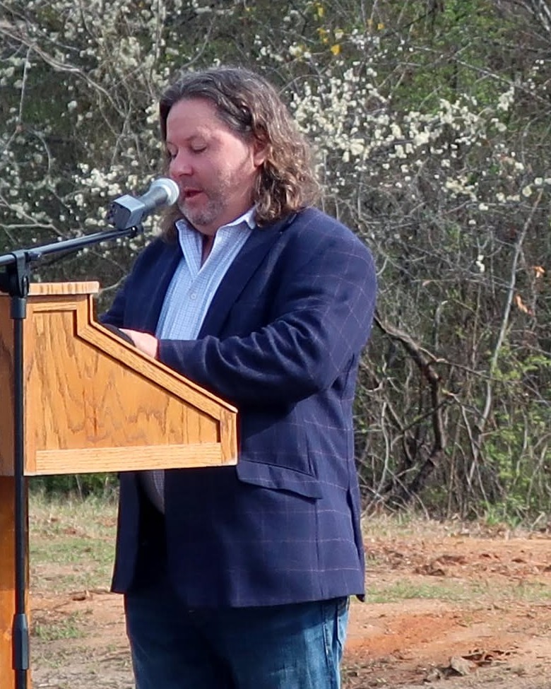 Gene Dunwody speaking at a public project event in Macon-Bibb County
