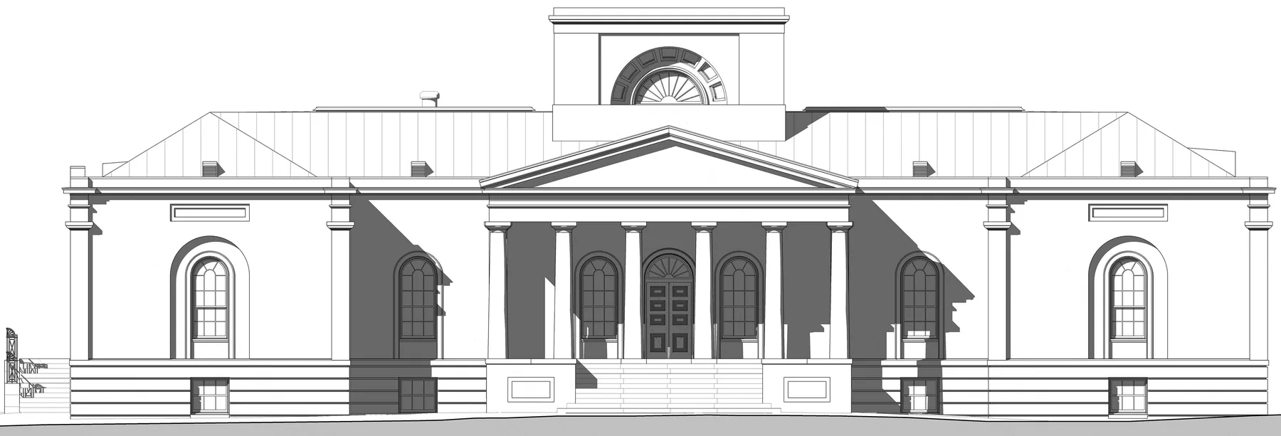 Architectural elevation model of the Academy of Medicine
