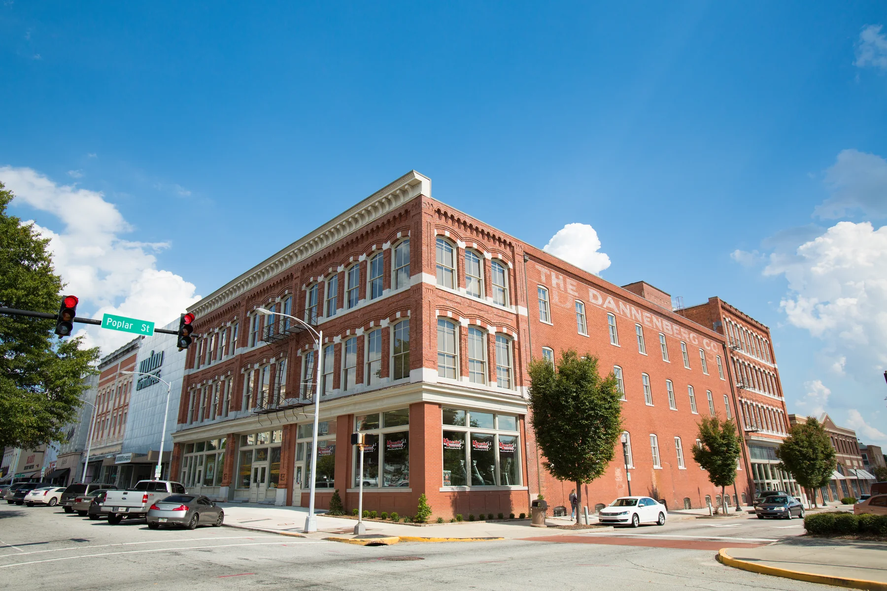 Restored Dannenberg Building exterior in Downtown Macon