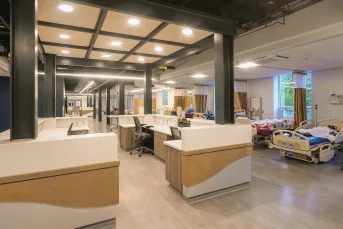 Nursing simulation lab stations at the Dublin Center