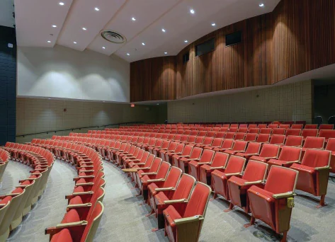 Modernized theater seating in the Fine Arts Center
