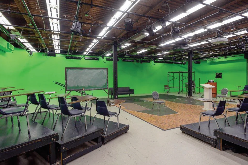 Green screen installed in the Experimental Theater
