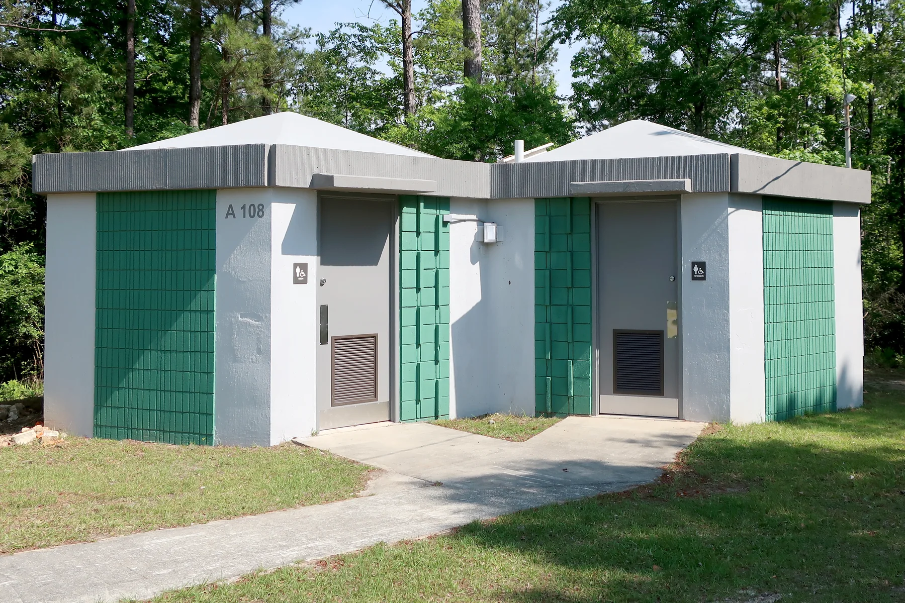 Renovated restroom facility at Lake Tobesofkee