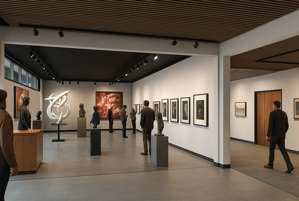 Rendering of the expanded art gallery in VSU's renovated Fine Arts Building